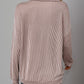 Double Take Striped Half Zip Long Sleeve T-Shirt