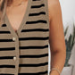 Striped V-Neck Knit Vest