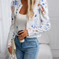 Printed Zip Up Long Sleeve Jacket