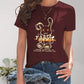 Rabbit Graphic Round Neck Short Sleeve T-Shirt