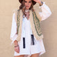 Fuzzy Trim Open Front Vest Coat