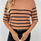 Striped Round Neck Half Sleeve Knit Top