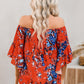 Tied Printed Off-Shoulder Half Sleeve Blouse