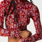 Floral Mock Neck Long Sleeve Top