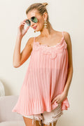 BiBi Front Lace Detailed Pleated Chiffon Cami - Brand BiBi
