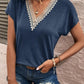 Full Size Lace Detail V-Neck Short Sleeve T-Shirt