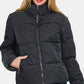 Zenana Zip Up Turtleneck Puffer Jacket with Pockets- Brand Zenana