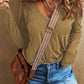 Exposed Seam V-Neck Long Sleeve T-Shirt