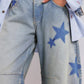 Contrast Star Wide Leg Jeans
