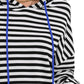 Drawstring Striped Long Sleeve Hoodie