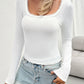 Devine Lace Detail Scoop Neck Long Sleeve T-Shirt