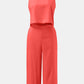 Round Neck Top and Wide Leg Pants Set