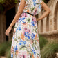 FULL SIZE Ruffled Printed Surplice Cap Sleeve Dress