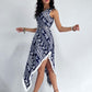 Fringe Printed Single Shoulder Dress