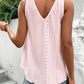 Full Size Eyelet V-Neck Wide Strap Tank