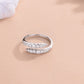 925 Sterling Silver Moissanite Bypass Ring