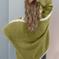 Double Take Contrast Open Front Dropped Shoulder Cardigan