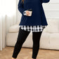 Plus Size Plaid Hem Round Neck Long Sleeve Sweatshirt