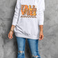 Letter Graphic Round Neck Long Sleeve Sweatshirt