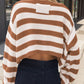 Striped Dropped Shoulder Long Sleeve Sweater