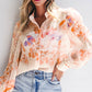 Printed Collared Neck Long Sleeve Shirt