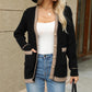 Contrast Trim Button Up Long Sleeve Cardigan