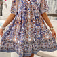 BeyondCute Printed V-Neck Half Sleeve Mini Dress