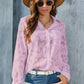 Full Size Collared Neck Long Sleeve Shirt Plus Size