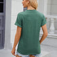 Decorative Button Notched Short Sleeve T-Shirt