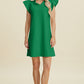 Double Take Full Size Ruffled V-Neck Cap Sleeve Dress