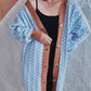 Contrast Trim Geometric Button Down Cardigan