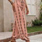 Tied Printed High Waist Pants