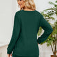 Ruched Shoulder Round Neck Long Sleeve Sweatshirt