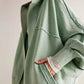 Exposed Seam Open Front Batwing Sleeve Hooded Cardigan
