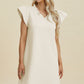 Double Take Full Size Ruffled V-Neck Cap Sleeve Dress