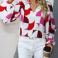 Frill Notched Long Sleeve Blouse