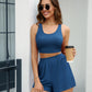 Full Size Scoop Neck Tank and Shorts Set