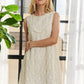 ADORA Applique Round Neck Sleeveless Shift Dress