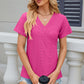 Eyelet Surplice Short Sleeve T-Shirt