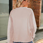 Full Size Round Neck Lace Long Sleeve T-Shirt Plus Size