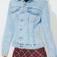 Button Up Long Sleeve Denim Shacket