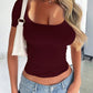 Devine Scoop Neck Short Sleeve T-Shirt