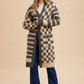 Annie Wear Checkered & Striped Open Front Long Sleeve Cardigan