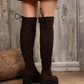 JacquardNights Leopard Round Toe Block Heel Boots