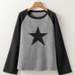 Star Round Neck Raglan Sleeve Top