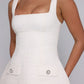 Devine Square Neck Wide Strap Mini Dress