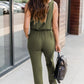 Drawstring Round Neck Sleeveless Jumpsuit