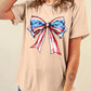 Bow Graphic Round Neck Short Sleeve T-Shirt