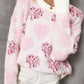 Pearl Detail Heart Round Neck Sweater