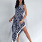 Fringe Printed Single Shoulder Dress